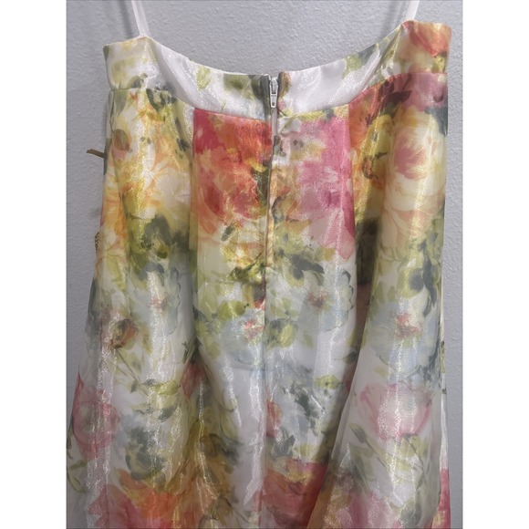 City Studio Floral Hi Lo Skirt with Sheer Overlay Size 1 Say Yes Prom Macy's - Picture 4 of 13